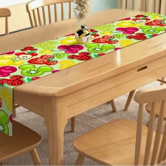 New Hidden Mickey Mouse Disney Theme Fruit  Table Runner 13x72 Minnie Mouse Cute - Picture 2 of 5